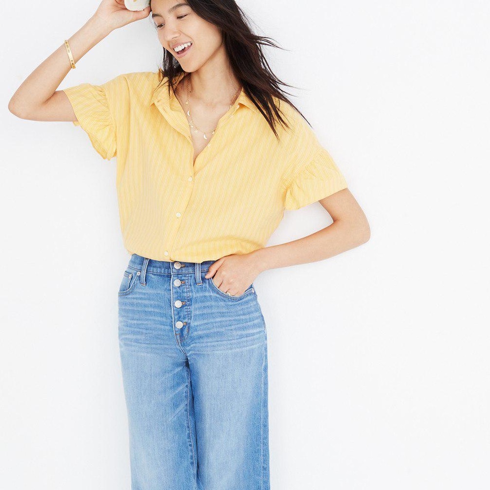 Madewell Central Ruffle Sleeve Shirt